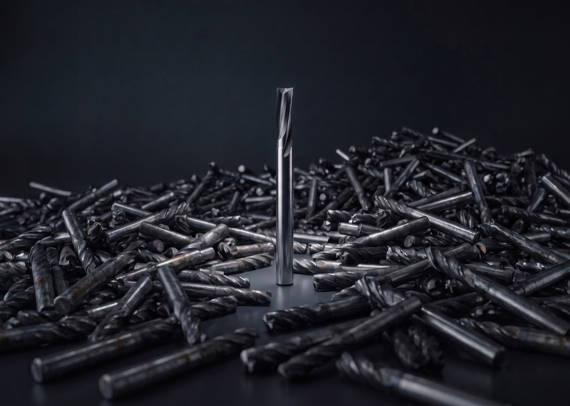 250 solid carbide tools next to one Iguana